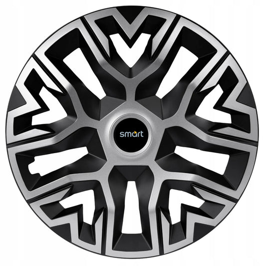 Set 4 Capace Roti 15 inchi (R15), Best Gri-Negru, Compatibile Cu Smart