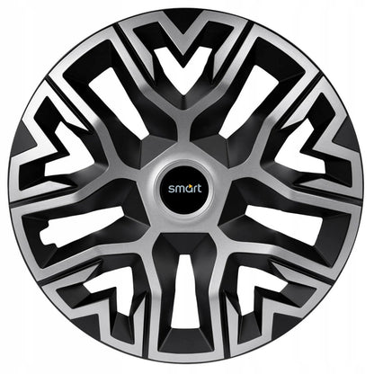 Set 4 Capace Roti 15 inchi (R15), Best Gri-Negru, Compatibile Cu Smart