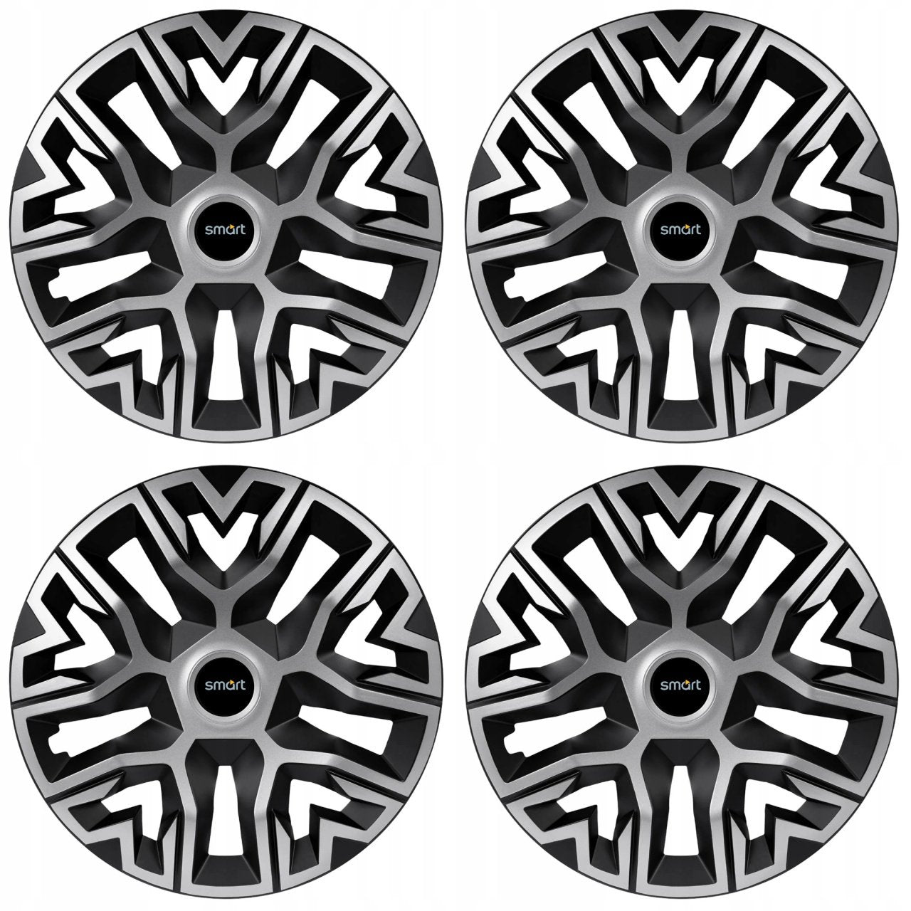 Set 4 Capace Roti 15 inchi (R15), Best Gri-Negru, Compatibile Cu Smart