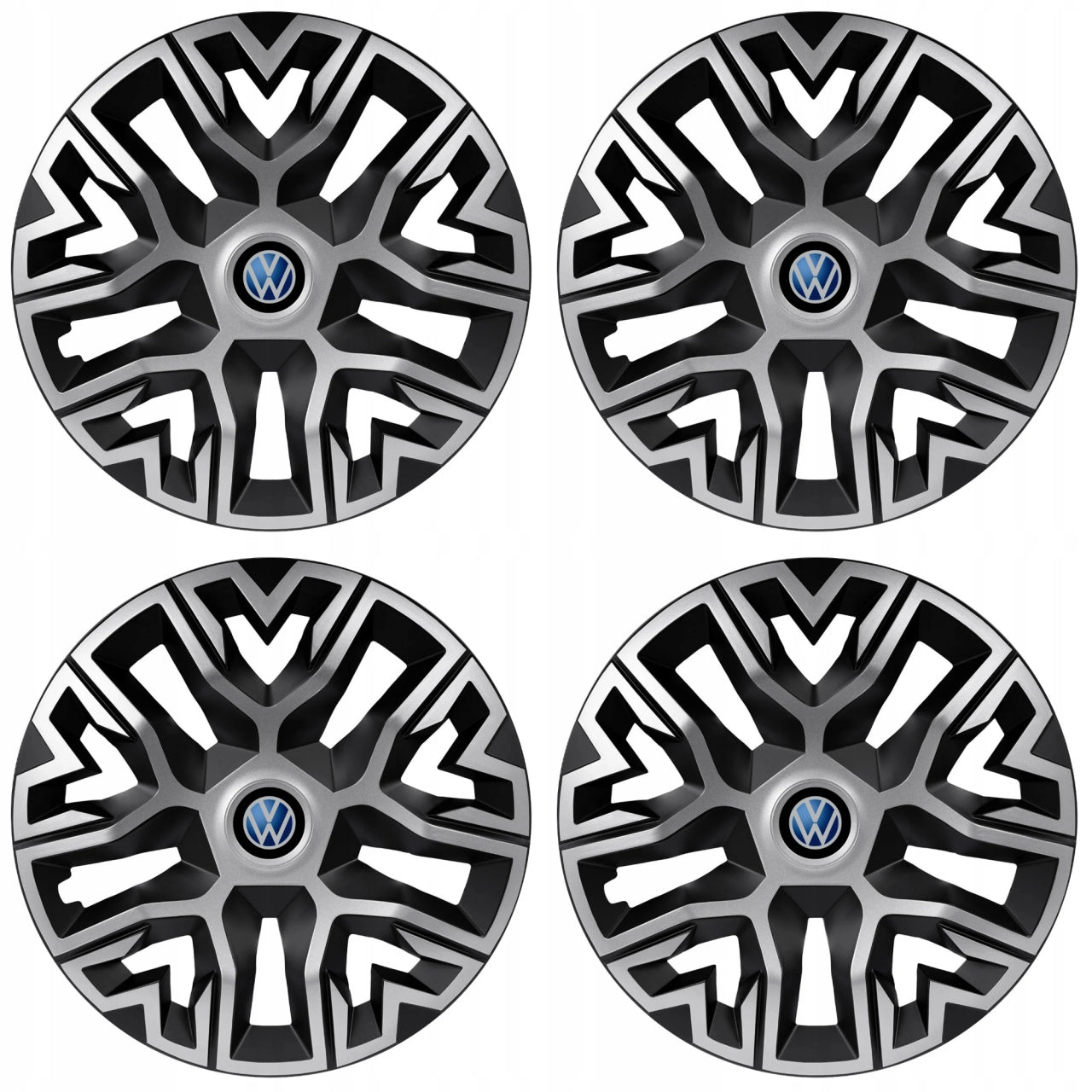 Set 4 Capace Roti 15 inchi (R15), Best Gri-Negru, Compatibile Cu Volkswagen