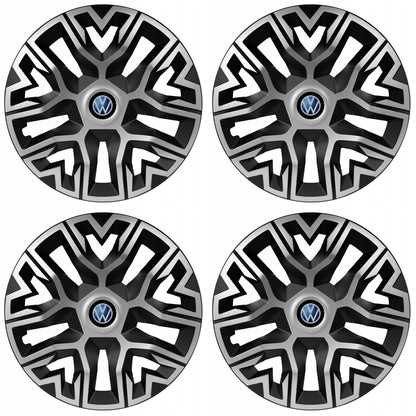 Set 4 Capace Roti 15 `` Best Gri-Negru, Compatibile Cu Volkswagen