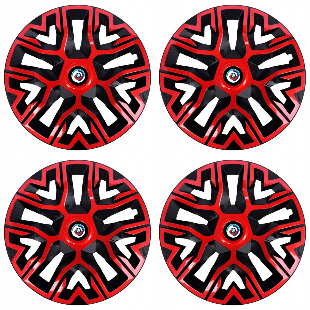 Set 4 Capace Roti 15 `` Best Rosu-Negru, Compatibile Cu BMW Nou