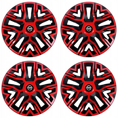 Set 4 Capace Roti 15 " Best Rosu-Negru, Compatibile Cu Nissan