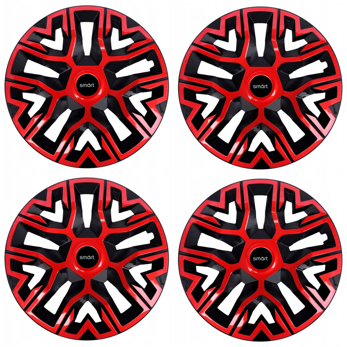 Set 4 Capace Roti 15 " Best Rosu-Negru, Compatibile Cu Smart