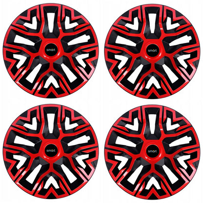 Set 4 Capace Roti 15 " Best Rosu-Negru, Compatibile Cu Smart