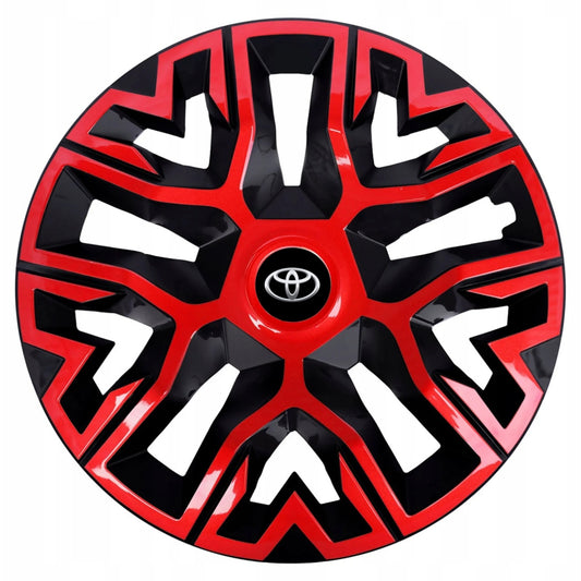 Set 4 Capace Roti 15 " Best Rosu-Negru, Compatibile Cu Toyota