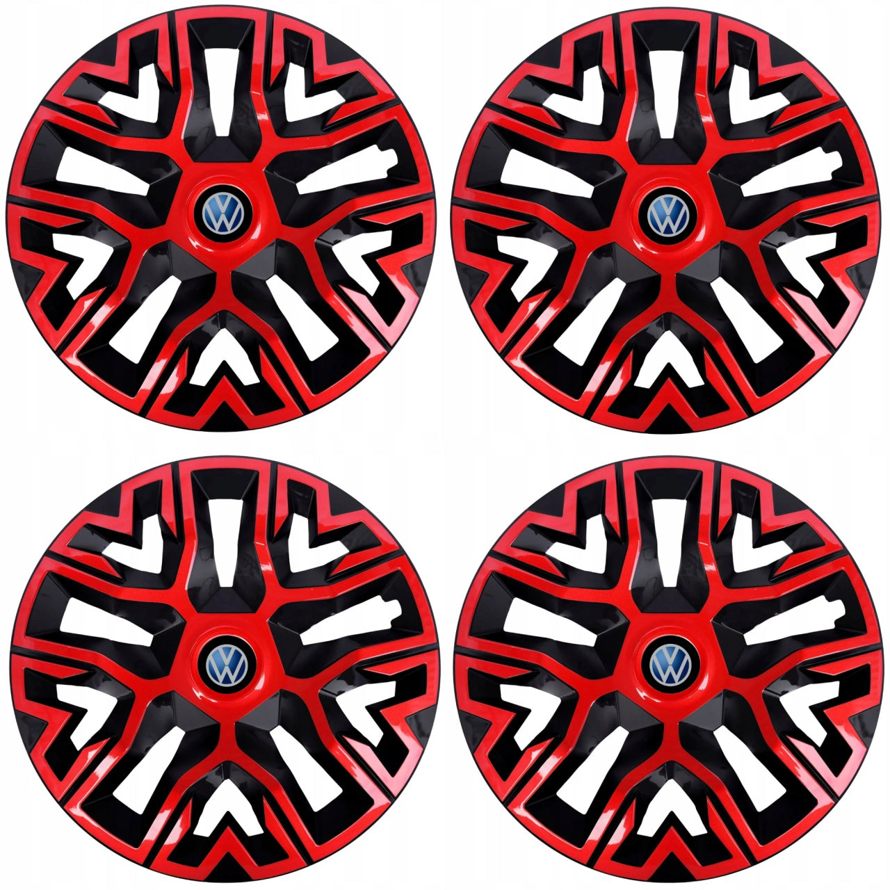 Set 4 Capace Roti 15 " Best Rosu-Negru, Compatibile Cu Volkswagen
