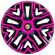 Set 4 Capace Roti 15 inchi (R15), Best Roz-Negru, Compatibile Cu Alfa Romeo