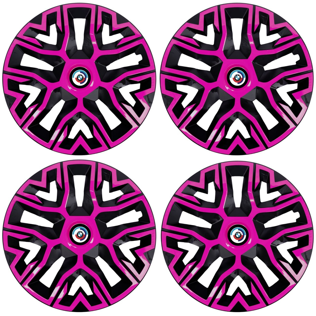 Set 4 Capace Roti 15 `` Best Roz-Negru, Compatibile Cu BMW Nou