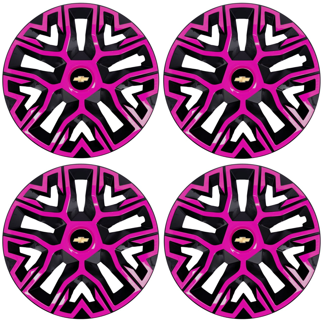 Set 4 Capace Roti 15 " Best Roz-Negru, Compatibile Cu Chevrolet