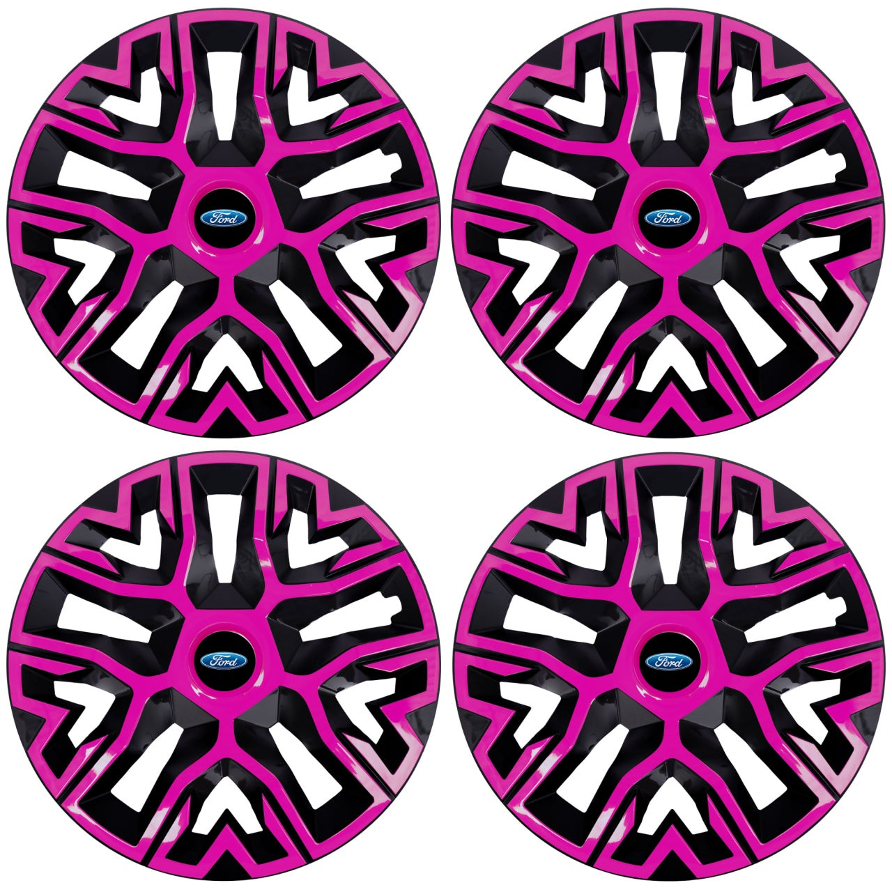 Set 4 Capace Roti 15 " Best Roz-Negru, Compatibile Cu Ford