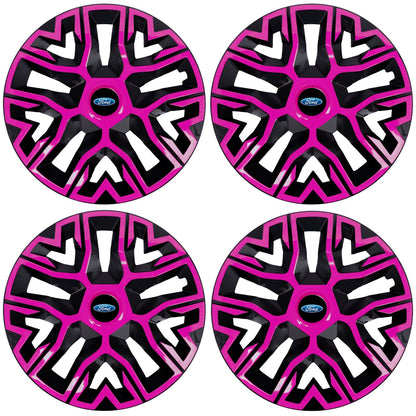 Set 4 Capace Roti 15 " Best Roz-Negru, Compatibile Cu Ford