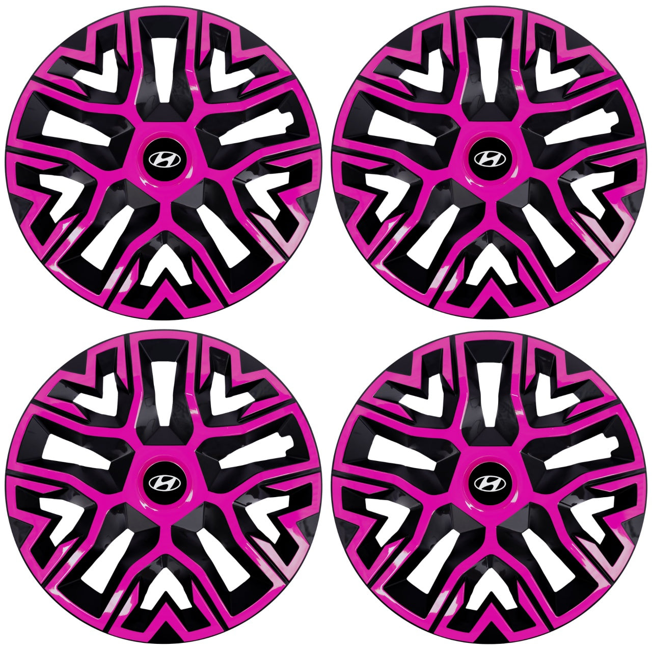 Set 4 Capace Roti 15 " Best Roz-Negru, Compatibile Cu Hyundai