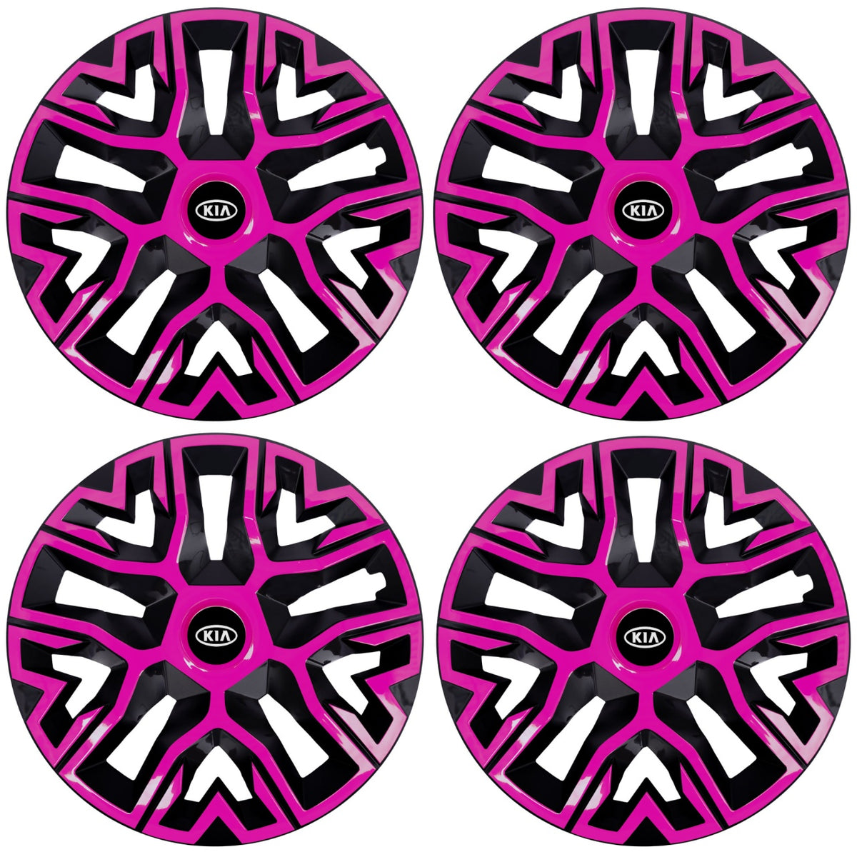 Set 4 Capace Roti 15 " Best Roz-Negru, Compatibile Cu Kia