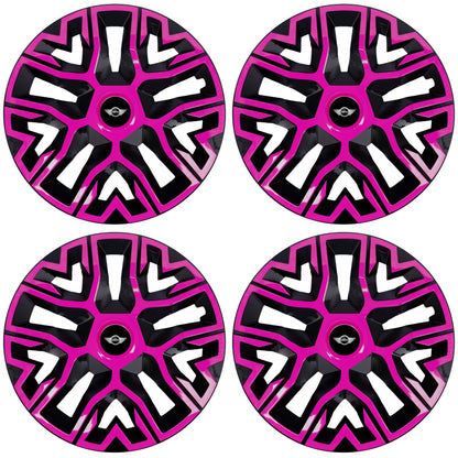 Set 4 Capace Roti 15 `` Best Roz-Negru, Compatibile Cu Mini