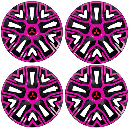 Set 4 Capace Roti 15 inchi (R15) Best Roz-Negru, Compatibile Cu Mitshubisi