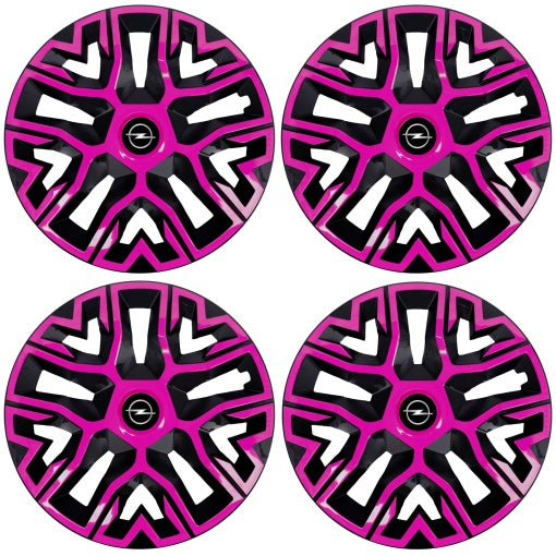 Set 4 Capace Roti 15 inchi (R15) Best Roz-Negru, Compatibile Cu Opel