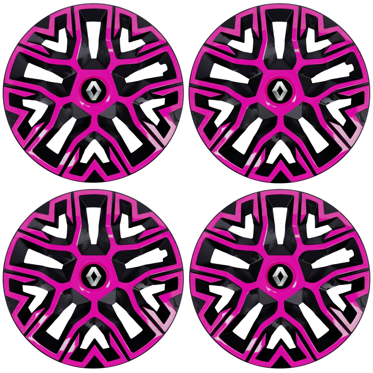Set 4 Capace Roti 15 " Best Roz-Negru, Compatibile Cu Renault