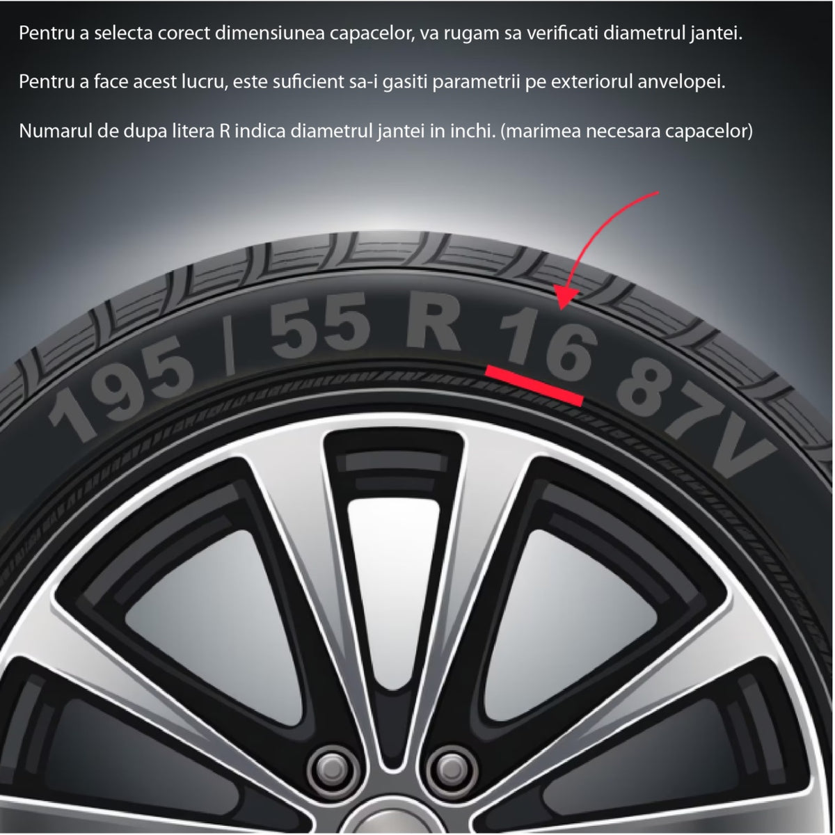 Set 4 Capace Roti 15 inchi (R15) Best Roz-Negru, Compatibile Cu Skoda Nou