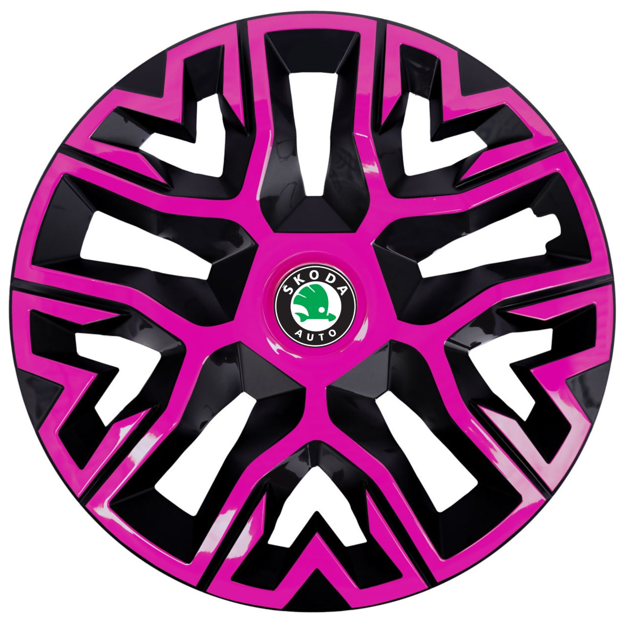 Set 4 Capace Roti 15 " Best Roz-Negru, Compatibile Cu Skoda