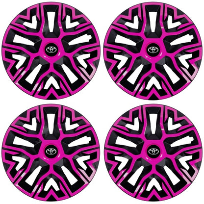 Set 4 Capace Roti 15 inchi (R15) Best Roz-Negru, Compatibile Cu Toyota