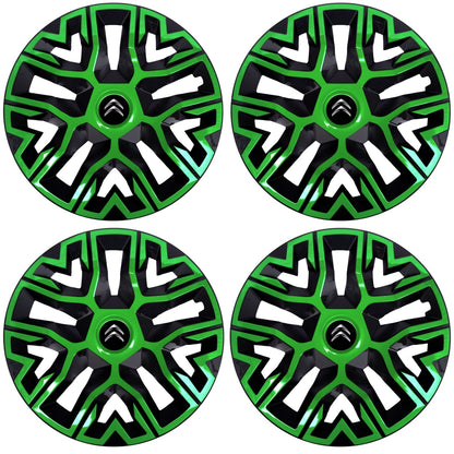 Set 4 Capace Roti 15 " Best Verde-Negru, Compatibile Cu Citroen