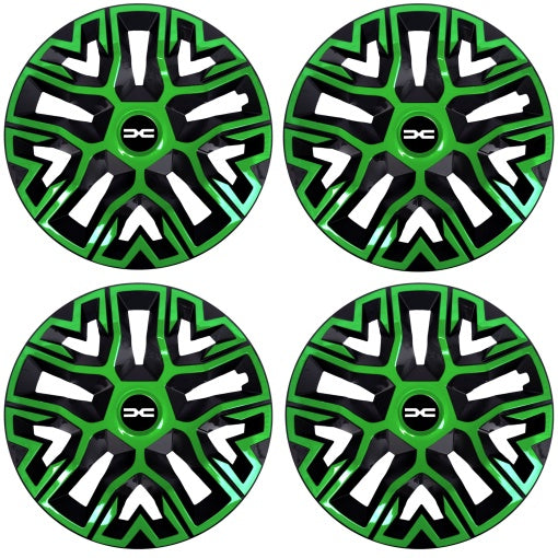 Set 4 Capace Roti 15 inchi (R15), Best Verde-Negru, Compatibile Cu Dacia Nou