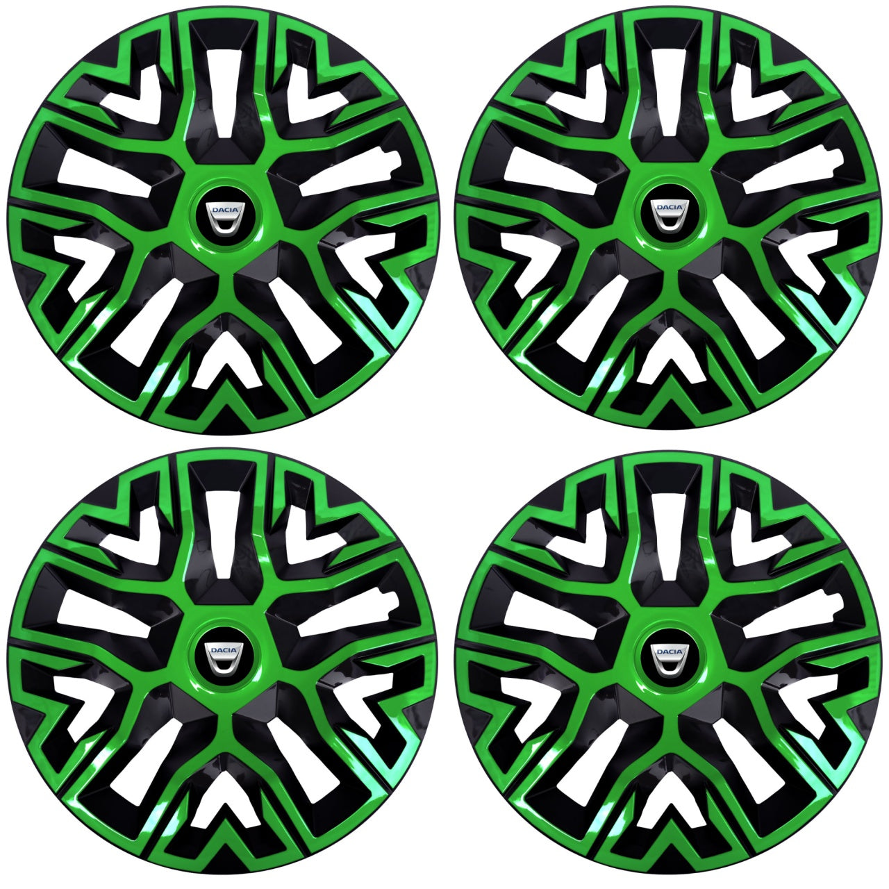 Set 4 Capace Roti 15 " Best Verde-Negru, Compatibile Cu Dacia