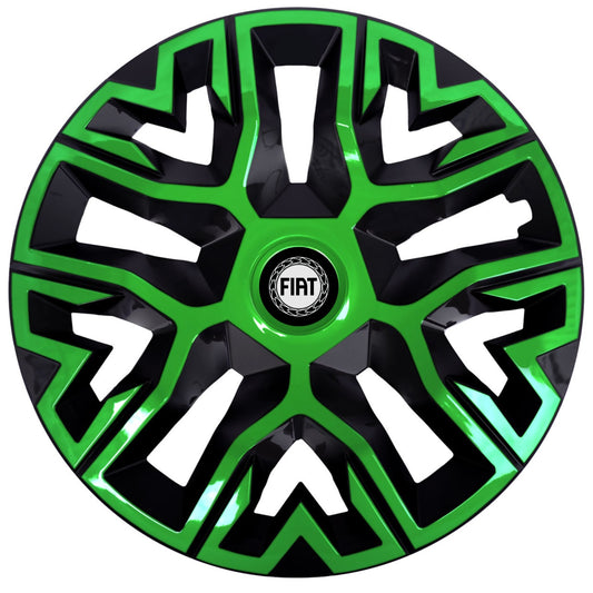 Set 4 Capace Roti 15 " Best Verde-Negru, Compatibile Cu Fiat