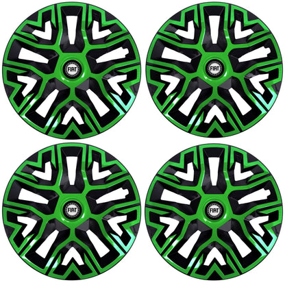 Set 4 Capace Roti 15 " Best Verde-Negru, Compatibile Cu Fiat