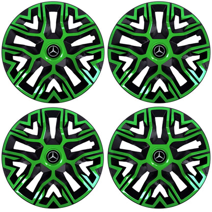 Set 4 Capace Roti 15 `` Best Verde-Negru, Compatibile Cu Mercedes-Benz