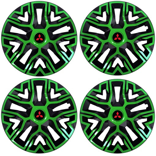 Set 4 Capace Roti 15 `` Best Verde-Negru, Compatibile Cu Mitshubisi