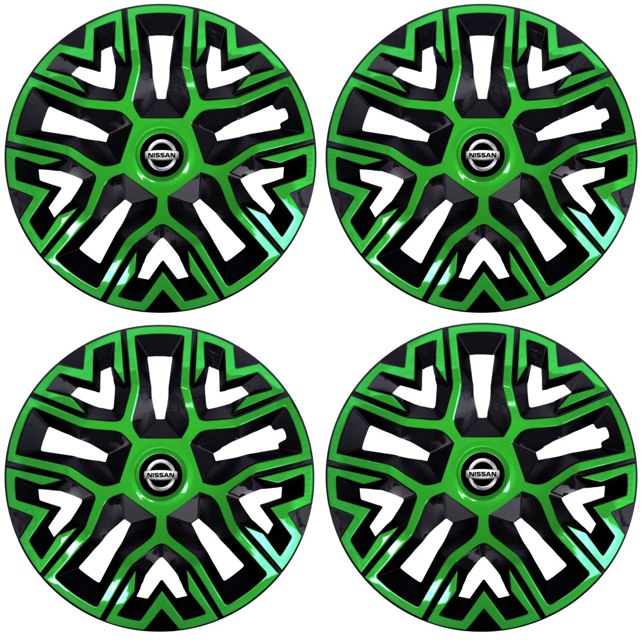 Set 4 Capace Roti 15 " Best Verde-Negru, Compatibile Cu Nissan