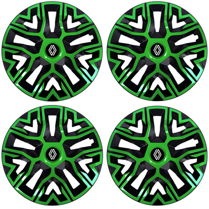 Set 4 Capace Roti 15 " Best Verde-Negru, Compatibile Cu Renault Nou
