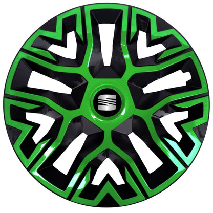Set 4 Capace Roti 15 " Best Verde-Negru, Compatibile Cu Seat