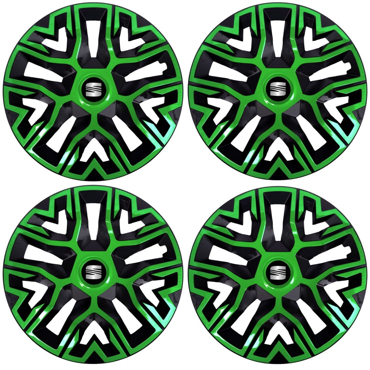 Set 4 Capace Roti 15 " Best Verde-Negru, Compatibile Cu Seat