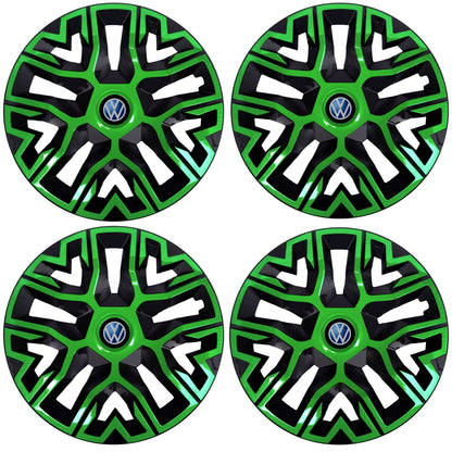 Set 4 Capace Roti 15 " Best Verde-Negru, Compatibile Cu Volkswagen