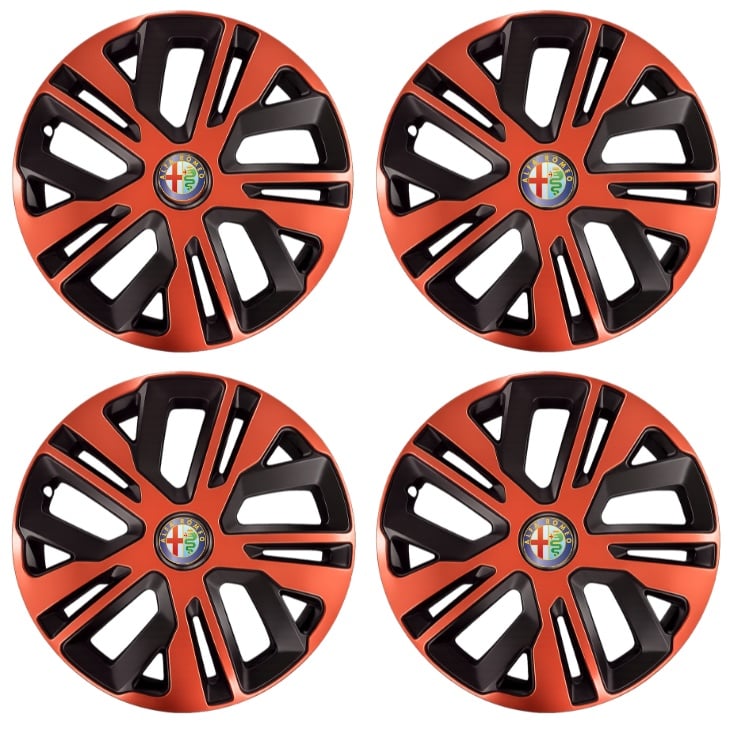 Set 4 Capace Roti 15 inch (R15), Raven Cupru-Negru Compatibil Cu Alfa Romeo