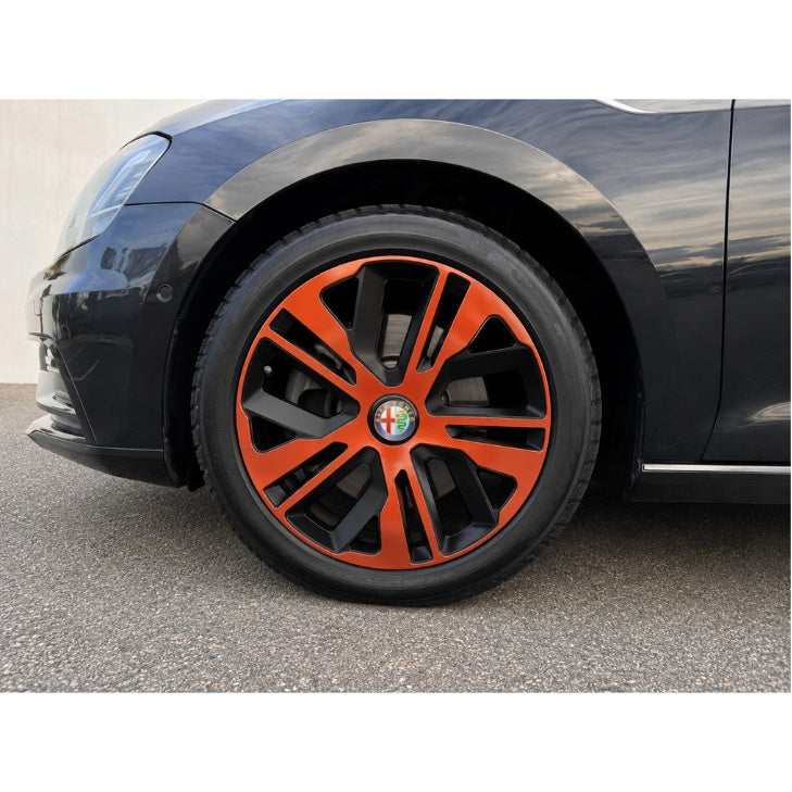 Set 4 Capace Roti 15 inch (R15), Raven Cupru-Negru Compatibil Cu Alfa Romeo