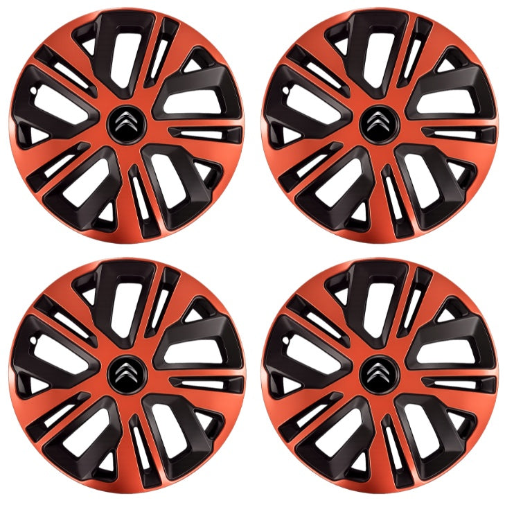 Set 4 Capace Roti 15 inch (R15), Raven Cupru-Negru Compatibil Cu Citroen