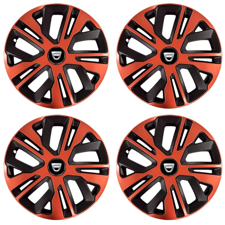 Set 4 Capace Roti 15 inch (R15), Raven Cupru-Negru Compatibil Cu Dacia