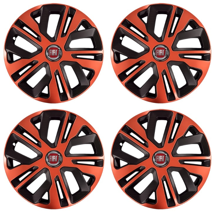 Set 4 Capace Roti 15 inch (R15), Raven Cupru-Negru Compatibil Cu Fiat