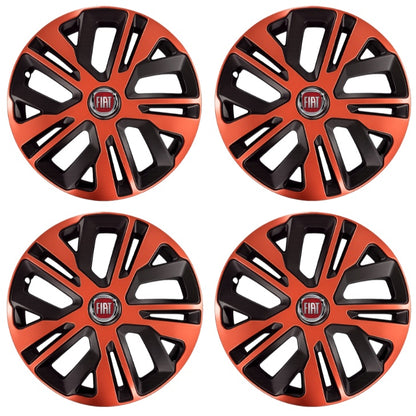 Set 4 Capace Roti 15 inch (R15), Raven Cupru-Negru Compatibil Cu Fiat