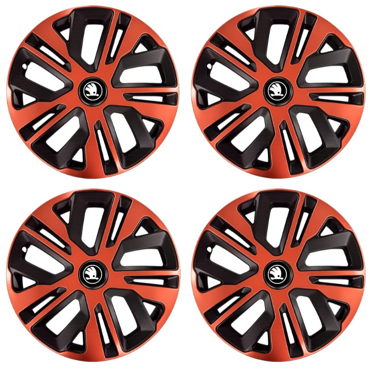 Set 4 Capace Roti 15 inch (R15), Raven Cupru-Negru Compatibil Cu Skoda Nou