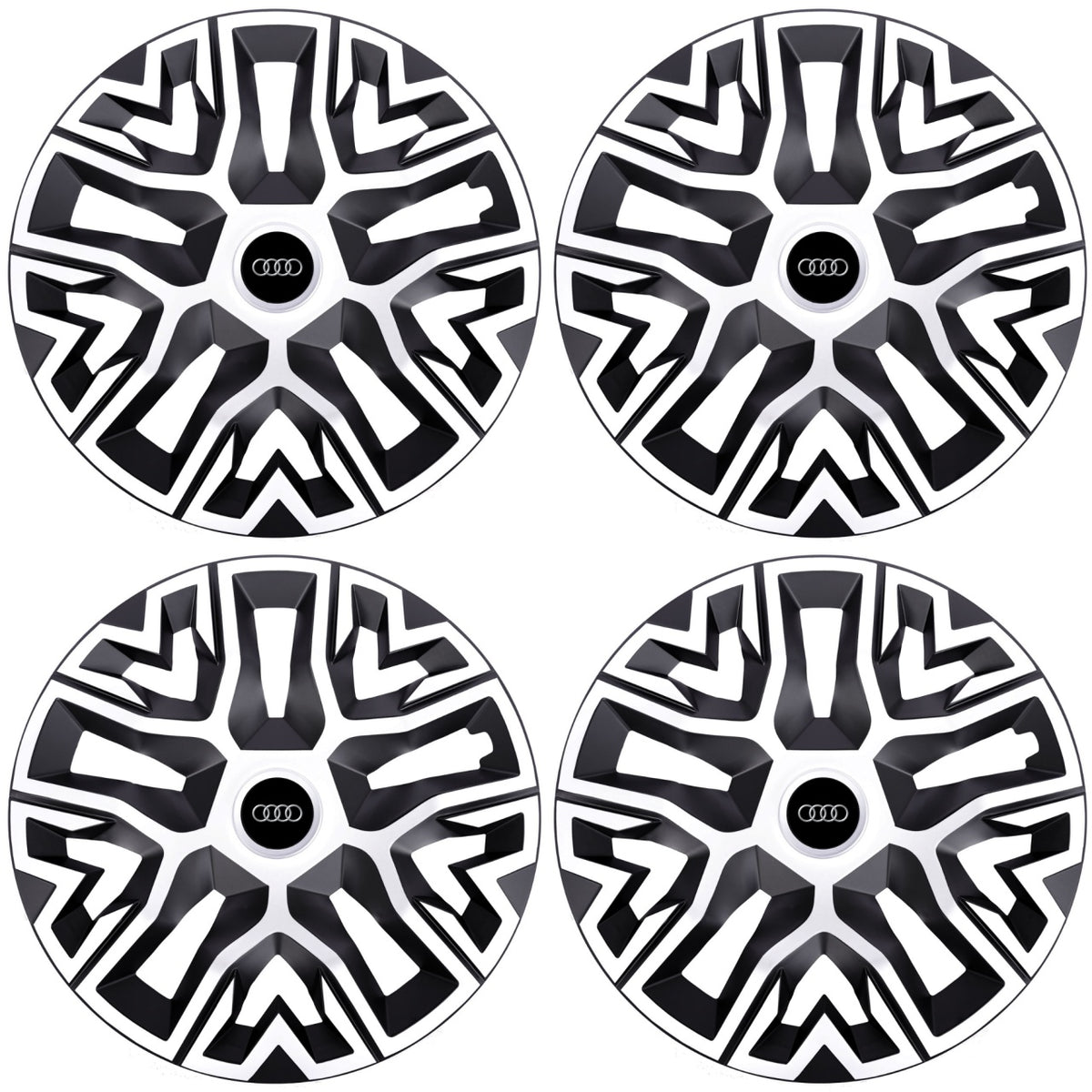 Set 4 Capace Roti 16 `` Best Alb-Negru, Compatibile Cu Audi