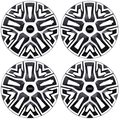 Set 4 Capace Roti 16 `` Best Alb-Negru, Compatibile Cu Audi