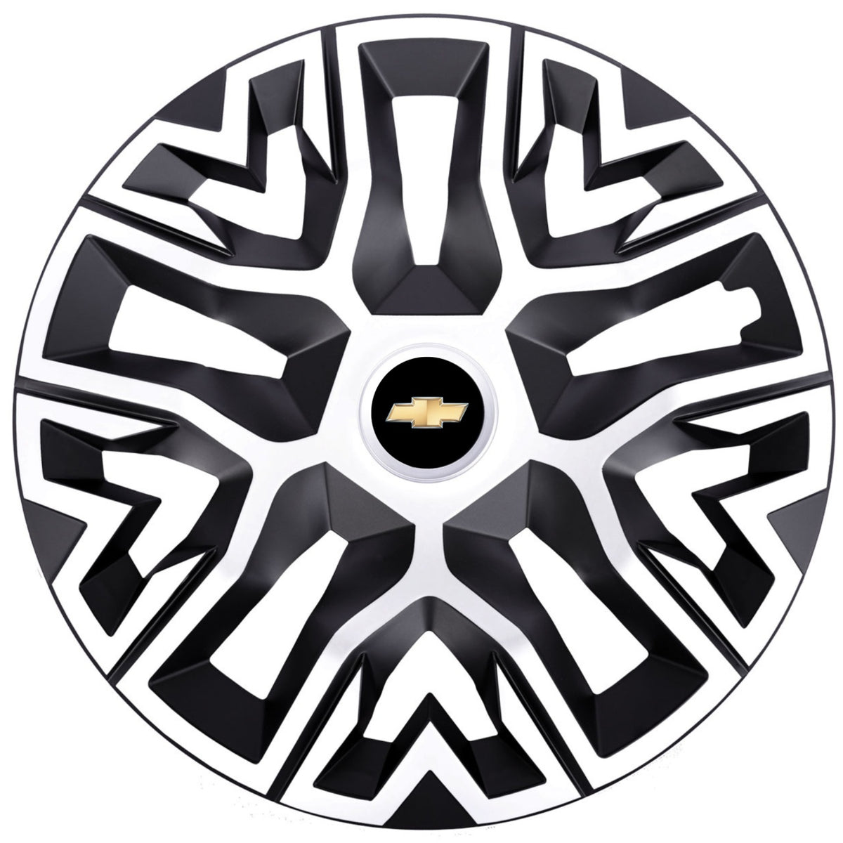 Set 4 Capace Roti 16 " Best Alb-Negru, Compatibile Cu Chevrolet