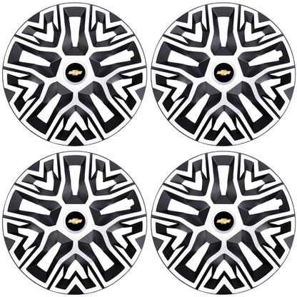 Set 4 Capace Roti 16 " Best Alb-Negru, Compatibile Cu Chevrolet