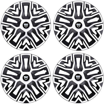 Set 4 Capace Roti 16 " Best Alb-Negru, Compatibile Cu Dacia