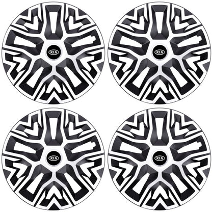 Set 4 Capace Roti 16 " Best Alb-Negru, Compatibile Cu Kia